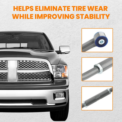 Front Adjustable Track Bar For Dodge Ram 2500 3500 2003-2013, black steel adjustable axle bar with bushings