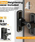 Keyless Entry Sliding Barn Door Lock Kit 2 In 1 With 90 Degree And 180 Degree Latches Flip Gate Door Hardware Luminous Black