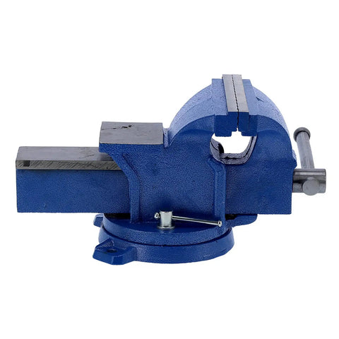 Heavy Duty 6 Inch Metal Bench Vise With 360 Degree Swivel Base 140mm Opening 45# Steel Jaws Anvil And Non Slip Pressure Plate