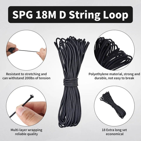 59Ft D Loop String For Compound Bow Beefy Durable Tear Resistant Archery D Loop Material With 18m Length