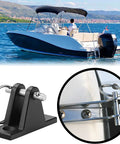 Four Pack Quick Release Pins for Marine Hardware Quarter Inch Diameter on a boat with bimini top, deck hinge attachment