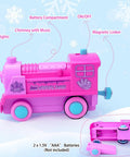 Pink Train Set For Toddlers And Kids With Light Up Tracks And Music, 38 Piece Car Toy Playset locomotive with labeled features