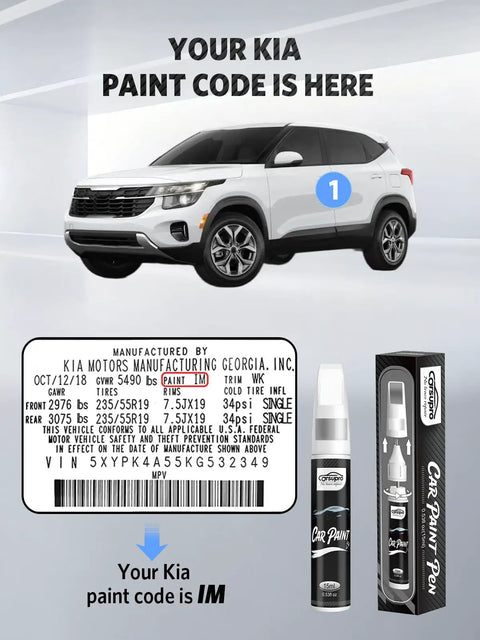 Wolf Gray Touch Up Paint Pen 2 In 1 Car Scratch Remover With Pen Tip And Brush shown with Kia vehicle