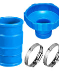 Must Have Pool Vacuum Hose Adapter Kit Compatible With Adapter B showing blue plastic connector and two metallic clamps