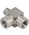 Heavy Duty Stainless Steel Street Tee Pipe Fitting 1/2 NPT Male To 1/2 NPT Female To 1/2 NPT Female 304 Stainless High Pressure Up To 2320 Psi