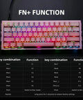 Dope Compact Mechanical Gaming Keyboard With 61 Hot Swappable Keys Offering 17 Flexible RGB Effects To Level Up Your Gameplay And Enjoy Smooth Typing Sessions showing RGB lights and function keys.