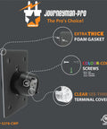 Male NEMA 5 15P Power Inlet Flanged Receptacle 15 Amp 125V Waterproof with foam gasket and color-coded screws.
