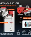 Beefy 110V Electric Hoist Winch 440 Lbs Capacity With 14 Ft Wired Control And 40 Ft Lift Height details of trigger and motor