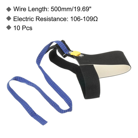ESD Grounding Kit With 10 Pcs Anti Static Foot Heel Straps And Wrist Strap Band Adjustable Buckle Type Black and White