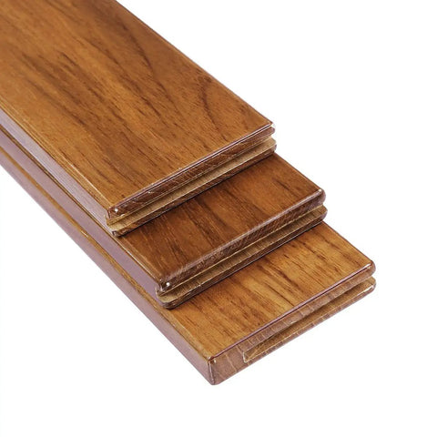 Stacked boards of Premium Grade A Teak Wood for 18 Inch Folding Teak Shower Bench Seat in Black, Clear Coat Protected