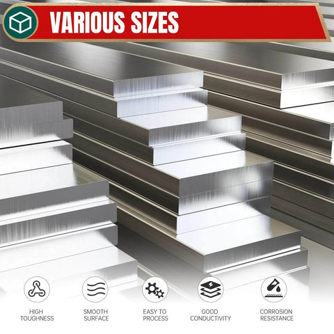 Tough As Nails 304 Stainless Steel Flat Bar One Eighth Inch Thick By One Inch Wide By Twelve Inches Long For Fabrication Crafts Repairs And DIY Projects With 2B Finish By YTKavq shown stacked in various sizes.