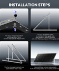 Installation steps for 41 Inch Aluminum Solar Panel Mount For Single Panel 100W To 200W With Adjustable 0 To 90 Degrees