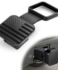 2 Inch Rubber Trailer Hitch Cover With American Flag Design on black SUV, keeps debris out and looks fresh