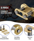 520 Gold Motorcycle Chain Set With 110 Links And Chain Breaker For 250cc 300cc Dirt Bikes ATVs Go Karts Includes 5 Master Links