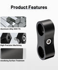6AN Hose Separator Clamp AN6 Fuel Line Mounting Clamp Aluminum Black 6061-T6, high-precision machining and anodizing features