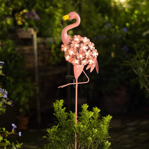 Flamingo Solar Garden Lights 27 LED Warm White Outdoor Stake Light Waterproof For Lawn Patio Courtyard in garden setting