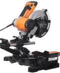 Straight Shooting 10 Inch Sliding Compound Miter Saw Featuring Quick Release Extension Shelf And Smooth 0 To 45 Dual Bevel Pivot For Frustration Free Cutting Through Wood Plastic Or Tile.