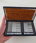 30 Piece Surface Roughness Comparators Set With Ra0.05-12.5mm Microfinish Blocks for Lathe Machining and Manufacturing QA in hand