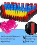 Ugrandf 300 Pcs High Temp Silicone Tapered Masking Plugs Kit For Powder Coating And Painting Seals Like A Champ Without Melting Or Deforming. assorted silicone tapered masking plugs set, top view, multicolor