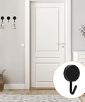 Black Self Adhesive Hooks 20 Pack Tough As Nails Sticky Wall Hangers With Super Grip Nail Free Organizers For Cabinet Door Closet Rust Proof Space Saving Storage mounted with keys on wall.