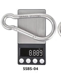 Heavy Duty 3.1 Inch Stainless Steel Carabiner Clips Set of 4 Built to Last Spring Snap Hook D Ring Locking Carabiners on scales