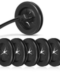 Six Pack Dual Sided Rubber Cable Hole Grommet Cover Kit For Desk Cable Management Portable Grommet Protects Two Cables Simultaneously Durable And Wear Resistant For Home Office, black