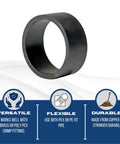 1/2 Inch Pex Copper Ring Pex B Crimp Set Of 50 With Dope Black Oxidized Finish, single black crimp ring on white background