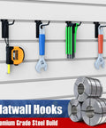 25 Piece Slat Wall Storage Kit With 3 Baskets And 22 Hooks Heavy Duty Slat Wall Accessories For Garage Kitchen Workshop And Retail Display Includes Large Medium Small Baskets And U Hooks All In One Organization Pack featuring hanging tools on slat wall