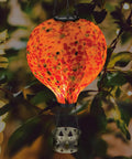 Hot Air Balloon Solar Lantern Outdoor Hanging LED Light with Flickering Flame Effect Waterproof Portable Lamp in tree