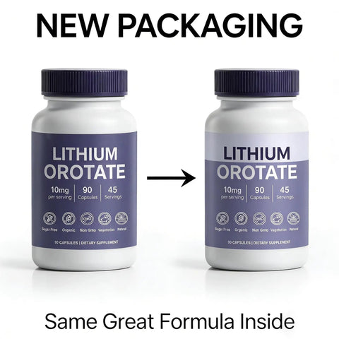 10mg Lithium Orotate Anxiety And Mood Support Capsule New Packaging Vegan Non-GMO Gluten Free Formula 90 Capsules