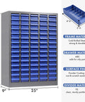 Heavy-Duty 100-Drawer Parts Storage Cabinet for Nuts and Bolts with ABS Drawers, Steel Frame, and Anti-Slip Drawer Stops