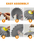 Step-by-step assembly of 10.5 Inch Hummingbird Feeder Shade Dome Cover Rain Guard Weather Shield with flower design