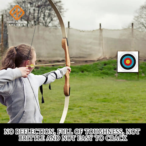 Archer aiming at Pro Grade Backyard Archery Target Paper 20 Pack 23 Point 6 Inch 10 Ring Face for outdoor practice