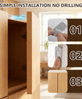 8 Pack Magnetic Cabinet Door Catches No Drill Needed Stainless Steel easy install process shown with step-by-step images