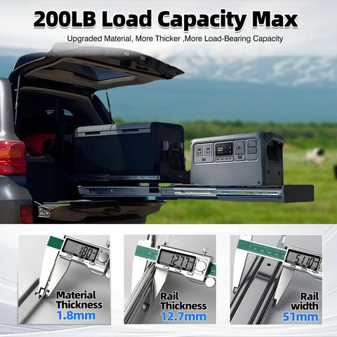 Bulletproof Heavy Duty Full Extension Ball Bearing Drawer Slides One Pair 20 Inch Thick Steel showing load capacity measurements.