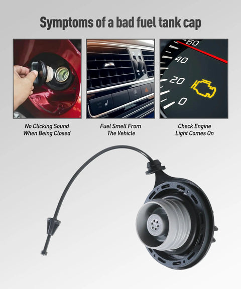 Universal Gas Cap Replacement For Ford F Series Trucks F150 F250 F350 F450 F550 Durable ABS Plastic Cap With Weatherproof Seal And Easy Install For Automotive Fuel System, black fuel cap with tether