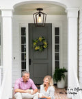 Front porch with Rotating Black Semi Flush Mount Ceiling Light Fixture With 360 Degree Frame Over Kitchen Sink And Hallway Farmhouse Modern LED