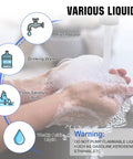 Hands washing under tap with various liquid types for 33-Series 110V AC Water Diaphragm Pump, not for flammable liquids.