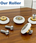 4 Pack 19mm Shower Door Rollers With M4 Screws, Stainless Steel Sliding Door Runners For Heavy Glass Doors, POM Wheel Bearings