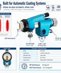 Top Shelf Hvlp Gravity Feed Spray Gun Built Tough With 1.5 Mm Nozzle, showing detailed specifications and nozzle types.