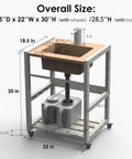 Ace Portable Sink With Electronic Faucet Self Contained Wash Station dimensions 18.5x22x30 inches, with waste tanks and wheels.