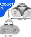 Beefy 316 Stainless Steel Cam Cleat With Rustproof Design, 6 To 15mm Rope Fit, shown with dimensions and fairlead ring