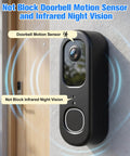 No Drill Adhesive Doorbell Mount For Arlo Video Doorbell 2K HD 2nd Gen, Anti Theft Mount Bracket Keeps Sensor Clear installed