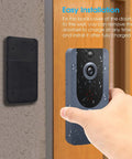 Hand installing Smart Wireless Doorbell Camera With 1080P HD Video IP65 Weatherproof Outdoor Clear Night Vision Motion Alerts