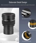 Flat Field 19mm Eyepiece For Telescopes 1.25 Inch Fully Multicoated 65 Degree Ultra Wide Angle Accessory features detailed design