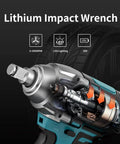 Cutaway view of 1/2 Inch Brushless Cordless Impact Wrench Kit With 300 Ft Lb High Torque And 3000 RPM, 20V Power.