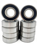 10 Pack 6204-2rs Deep Groove Ball Bearings, 20x47x14mm Double Sealed And Pre-Greased For Motors, Atvs, Lawn Mowers, Scooters Plus High Speed Gadgets Where You Need Reliable Performance Without The Drama stacked with visible seals.