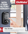 Keyless Entry Keypad Deadbolt For Front Door Digital And Mechanical Lock on black door with hand entering passcode