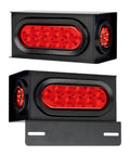 Heavy Duty Steel Trailer Light Housing Kit With 6 Inch Oval LED Tail Lights And 2 Inch Round LED Side Marker Lights Includes Grommets