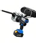 Pro Rig 21V Brushless Electric Cable Puller Six Wheel Drive Automatic Wire Stringer showing the six-roller system and battery.